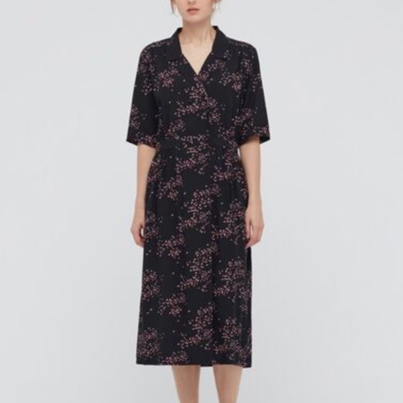 Uniqlo black and dainty pink flamingos skirt and blouse coordinated set NWT - Picture 1 of 16